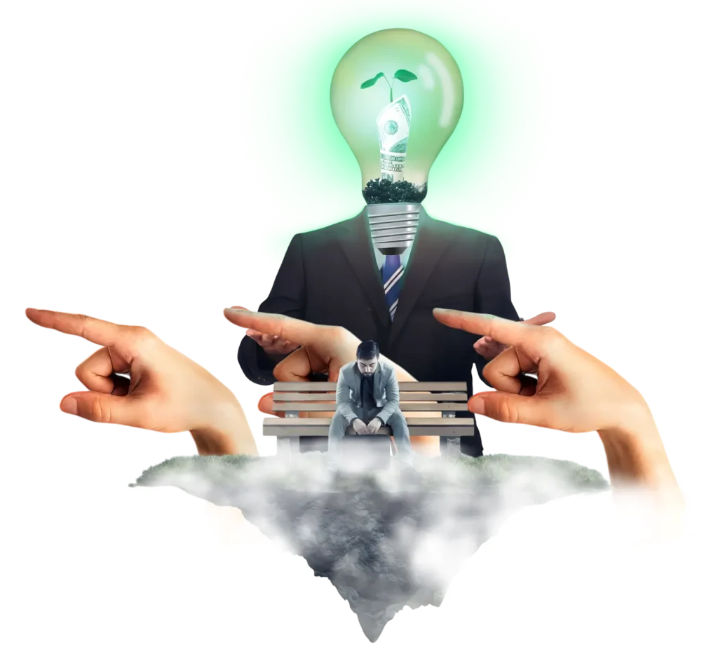 financial advice goals based man with a light globe head
